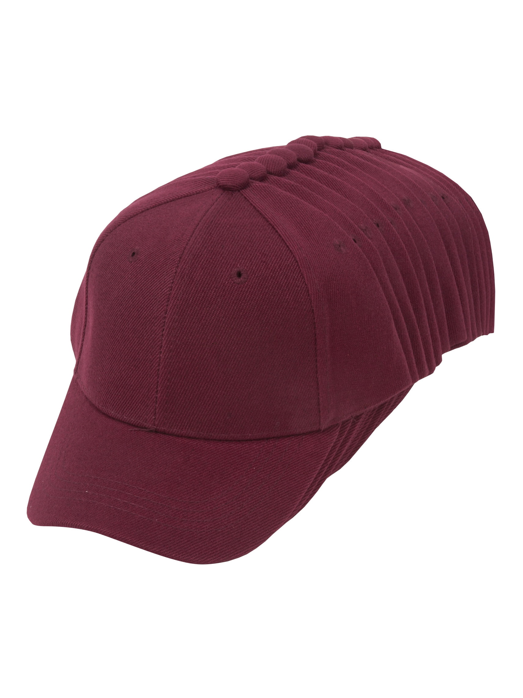 Top Headwear 12Pack Youth Adjustable Baseball Hat Burgundy