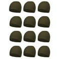 thumbnail image 1 of Top Headwear 12 pack lot Dozen Short Skull Cap Cuffless Beanies - Olive, 1 of 3