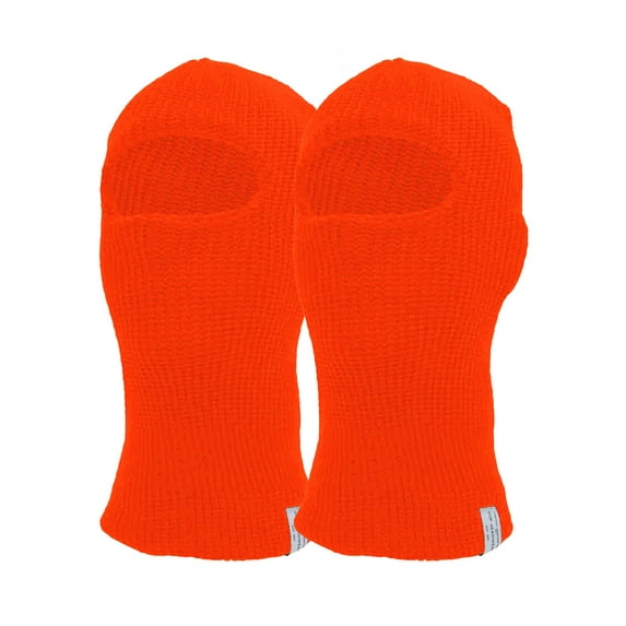 Top Headwear 2 Pack Face Ski Mask 1 Hole Balaclava, 2 PK Neon Orange