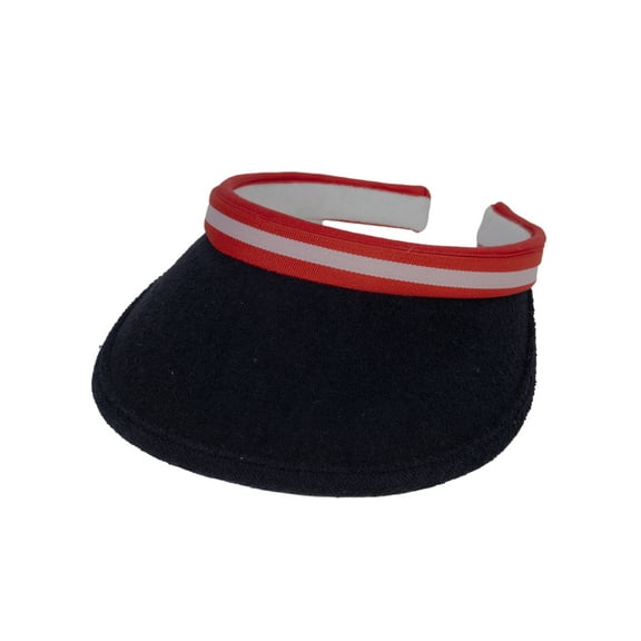 Top Headwear 2 Tone Cotton Clip On Visor 3 Inch Wide Brim, Navy