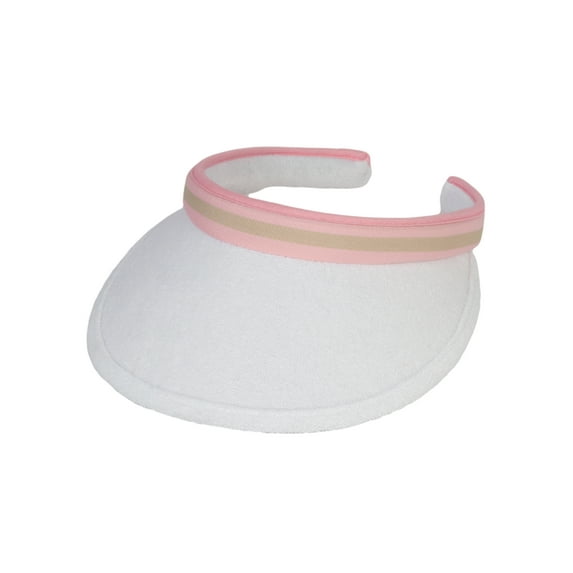 Top Headwear 2 Tone Cotton Clip On Visor 3 Inch Wide Brim, White