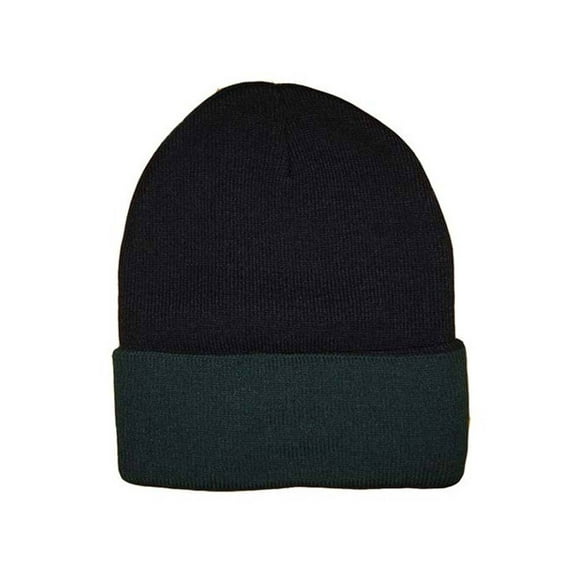Top Headwear 2 Tone Long Beanie Cuff, Black/Forest