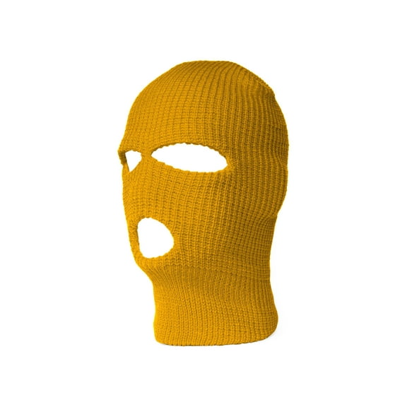 Top Headwear 3 Hole Face Ski Mask, Yellow Gold 1pc