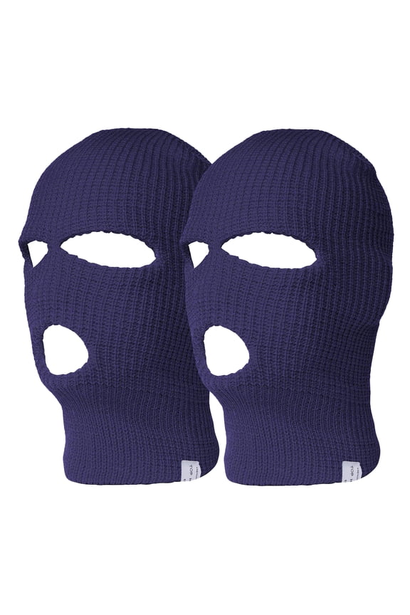 Top Headwear 3 Hole Ski Face Mask Balaclava, 2 Pack Navy