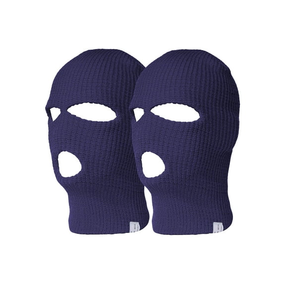 Top Headwear 3 Hole Ski Face Mask Balaclava, 2 Pack Navy