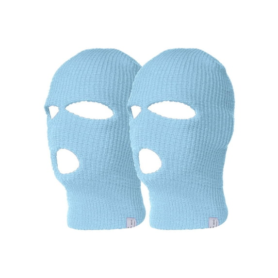 Top Headwear 3 Hole Ski Face Mask Balaclava, 2 Pack Sky Blue