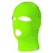 Top Headwear 3-Hole Ski Face Mask Balaclava, Neon Green