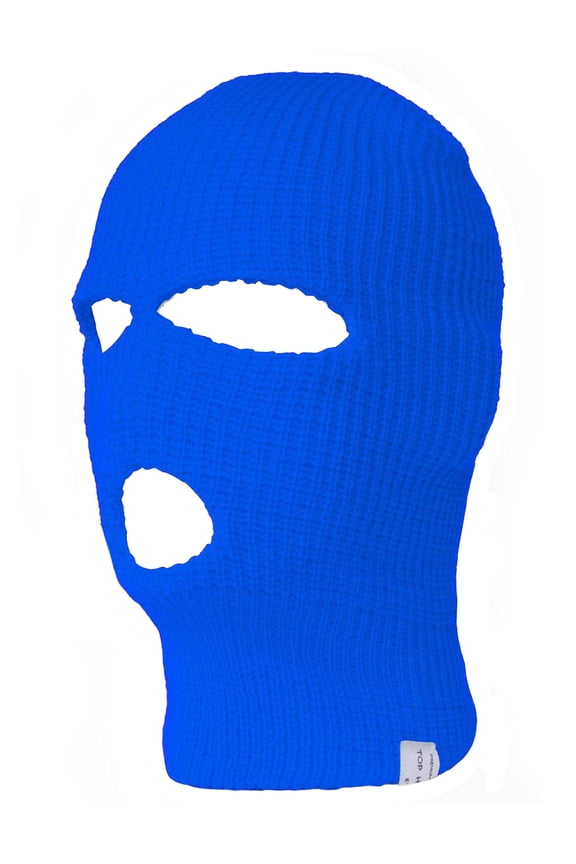 Top Headwear 3-Hole Ski Face Mask Balaclava, Royal