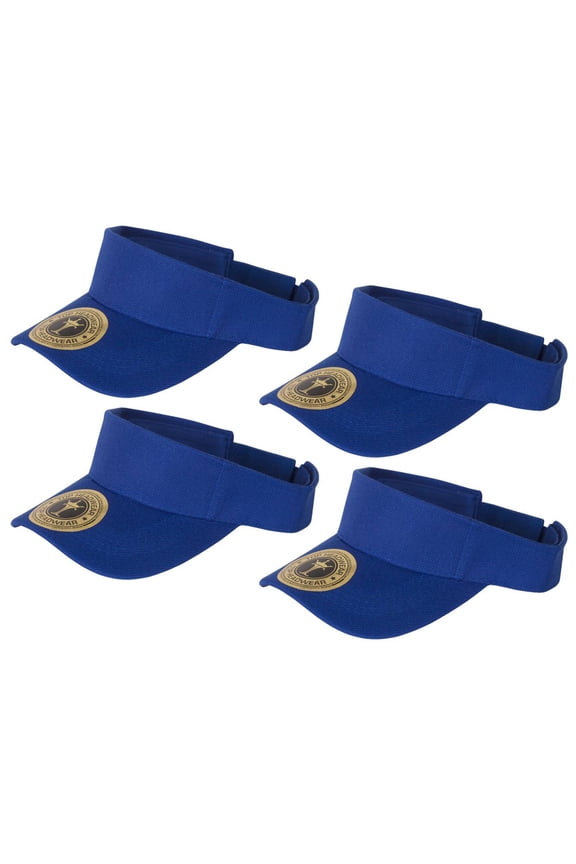 Top Headwear 4 Pack Youth Size Sun Visor - Royal