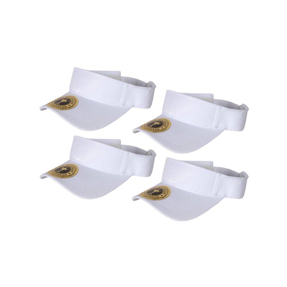 Top Headwear 4 Pack Youth Size Sun Visor - White