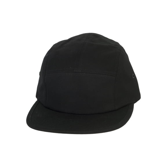 Top Headwear 5 Panel Hat For Men Classic Flat Bill Baseball Cap Black