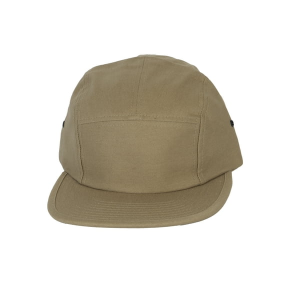 Top Headwear 5 Panel Hat For Men Classic Flat Bill  Baseball Cap Khaki