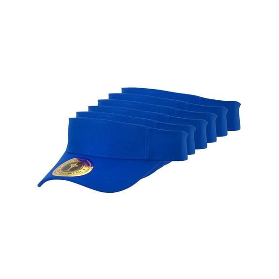 Top Headwear 6 Pack Youth Size Sun Visor - Royal