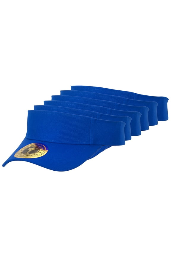 Top Headwear 6 Pack Youth Size Sun Visor - Royal