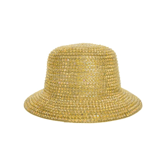 Top Headwear AB Jelly Metallic Chrome Studded Braided Bucket Hat - Gold