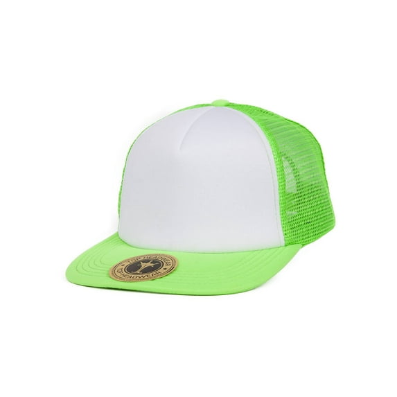 Top Headwear Adjustable Trucker Caps - Neon Green/White