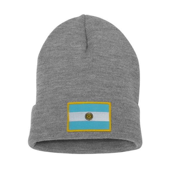 Top Headwear Argentina Beanie - Men's Womens Long Winter Cuff Beanie Cap, Heather Grey