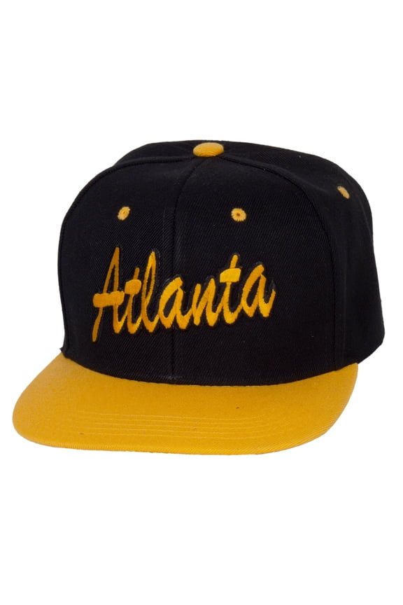 Top Headwear Atlanta City Snapback Hat -  Georgia 2 Tone Baseball Ball Cap, Black/Gold