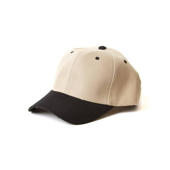 Top Headwear Baseball Cap Hat- Khaki/Black