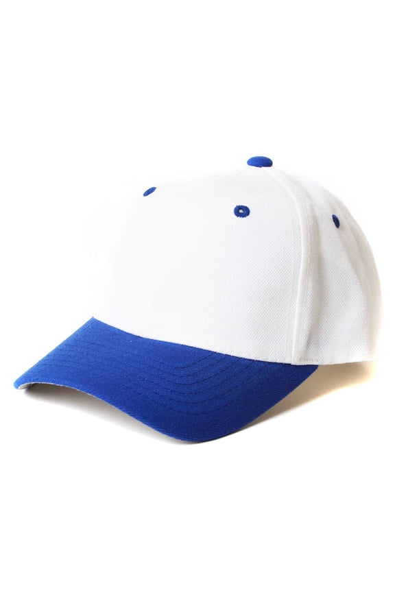 Top Headwear Baseball Cap Hat- White/Royal Blue
