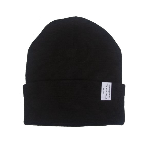 Top Headwear Black Cuffed Beanie