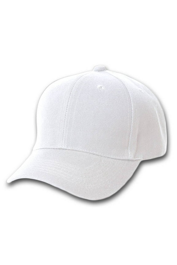 Top Headwear Blank Adjustable Hook and Loop Closure Hat - White