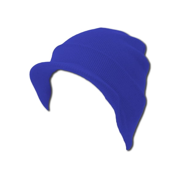 Top Headwear Blank Cuff Beanie Visor, Royal