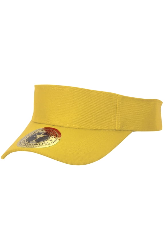Top Headwear Blank Kids Sun Protect Visor Adjustable -Yellow