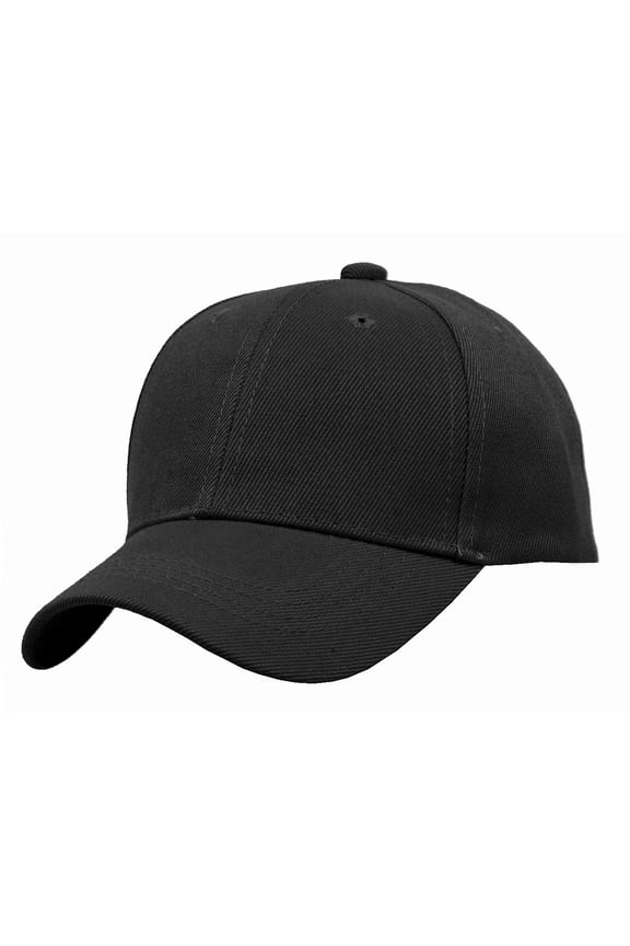 Top Headwear Blank Kids Youth Baseball Adjustable Hook and Loop Closure Hat Black