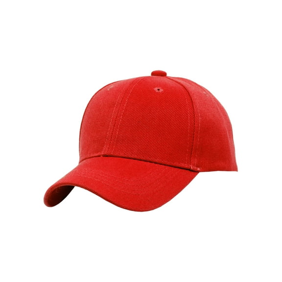 Top Headwear Blank Kids Youth Baseball Adjustable Hook and Loop Closure Hat - Red