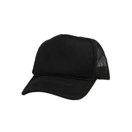 Top Headwear Blank Trucker Hat - Mens Trucker Hats Foam Mesh Snapback Black