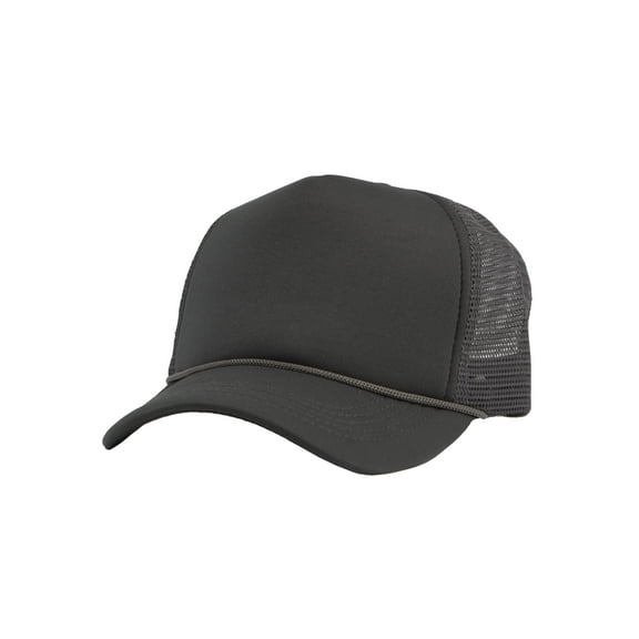 Top Headwear Blank Trucker Hat - Mens Trucker Hats Foam Mesh Snapback Dark Grey