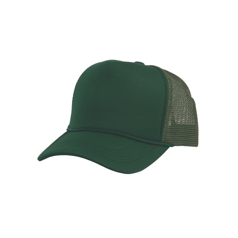 Top Headwear Blank Trucker Hat - Mens Trucker Hats Foam Mesh Snapback  Forest Green