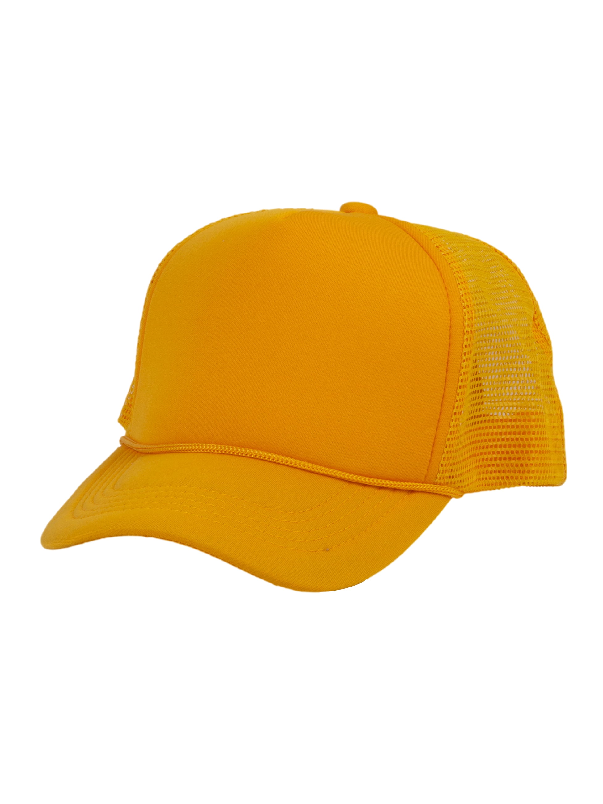 Top Headwear Blank Trucker Hat - Mens Trucker Hats Foam Mesh Snapback Gold  