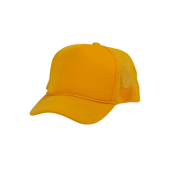 Top Headwear Blank Trucker Hat - Mens Trucker Hats Foam Mesh Snapback Gold