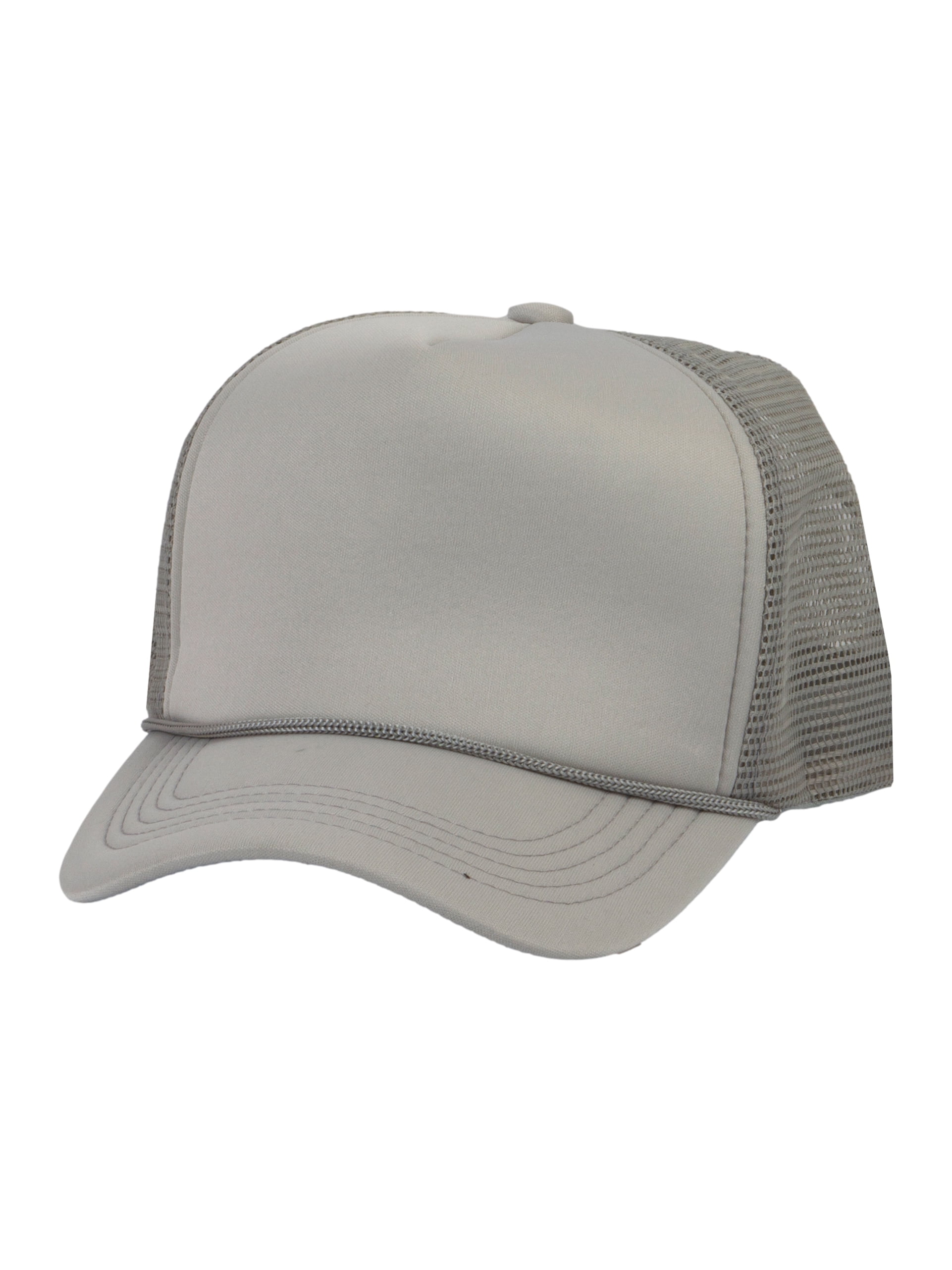 Top Headwear Blank Trucker Hat - Mens Trucker Hats Foam Mesh Snapback Light  Grey 