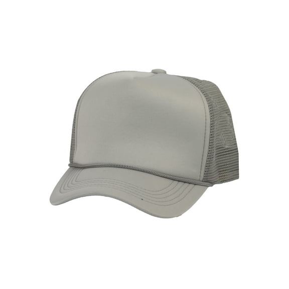 Top Headwear Blank Trucker Hat - Mens Trucker Hats Foam Mesh Snapback Light Grey