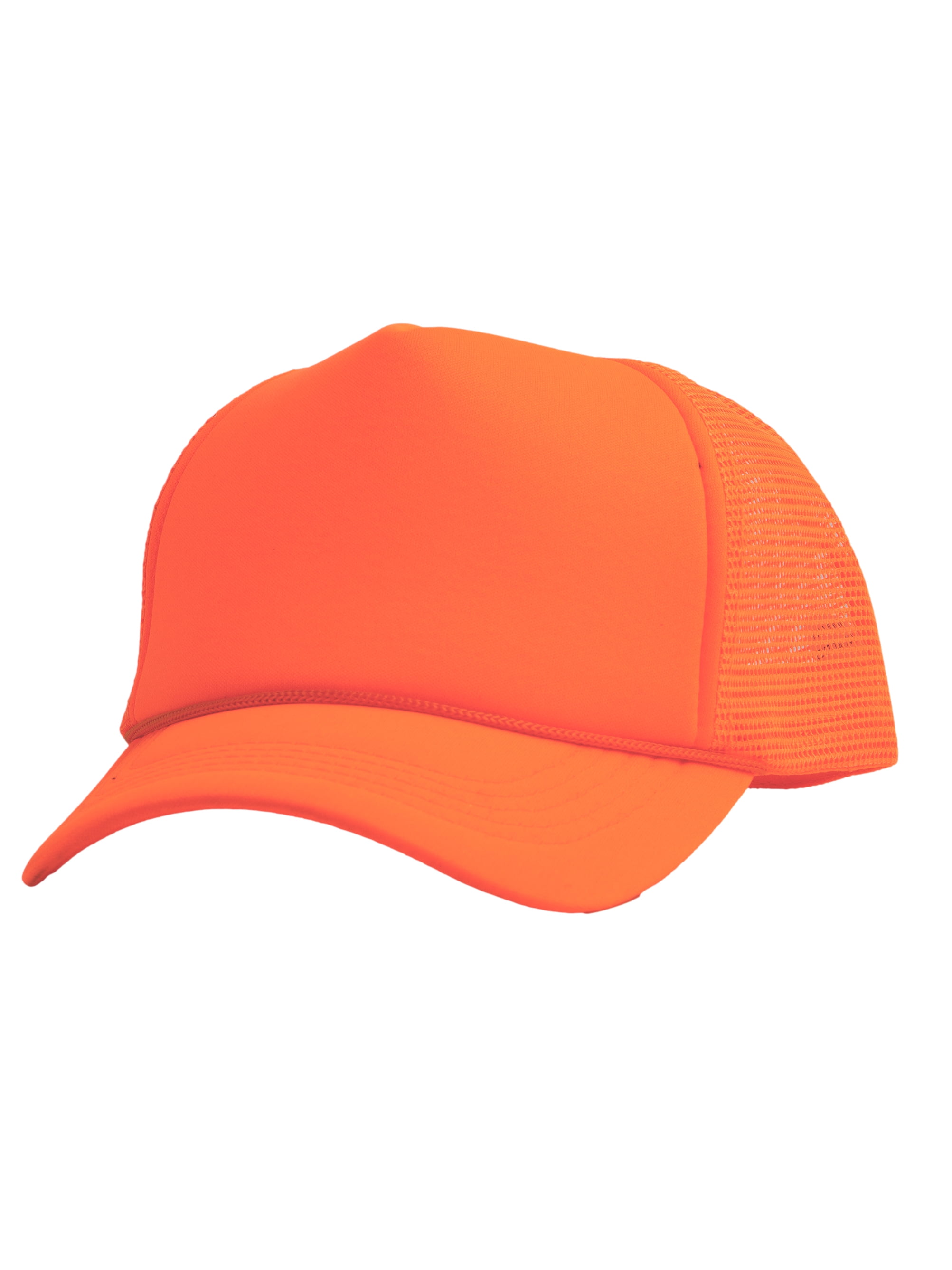Trucker Neon Foam Trucker Mesh Blank Snapback Top Hats Mens Hat Headwear - Orange