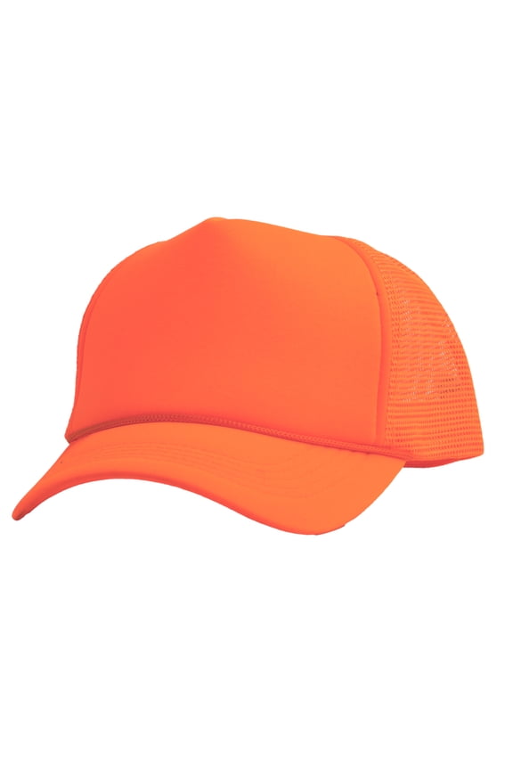 Top Headwear Blank Trucker Hat - Mens Trucker Hats Foam Mesh Snapback Neon Orange