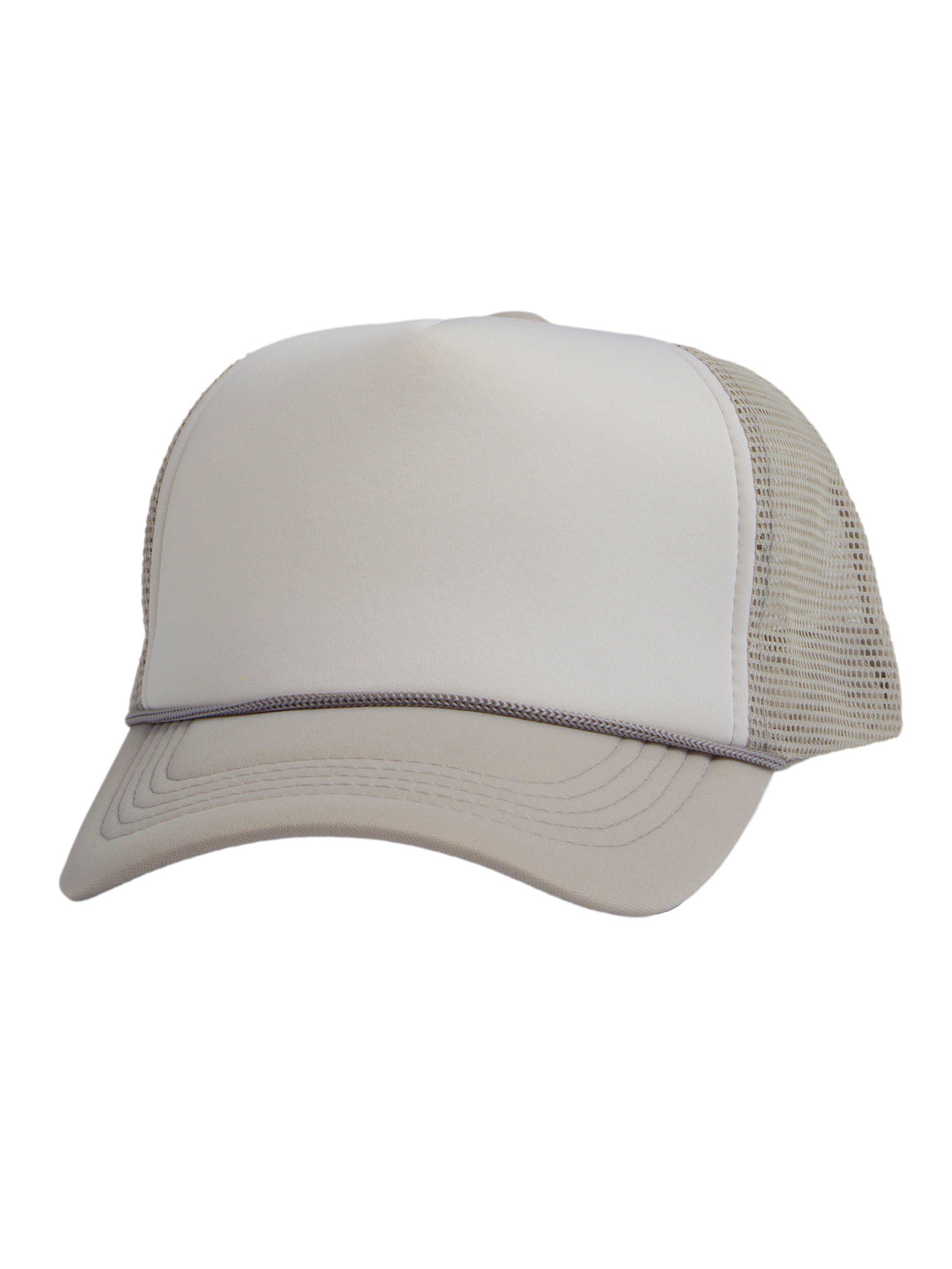 Top Headwear Blank Trucker Hat - Mens Trucker Hats Foam Mesh Snapback  White/Light Grey