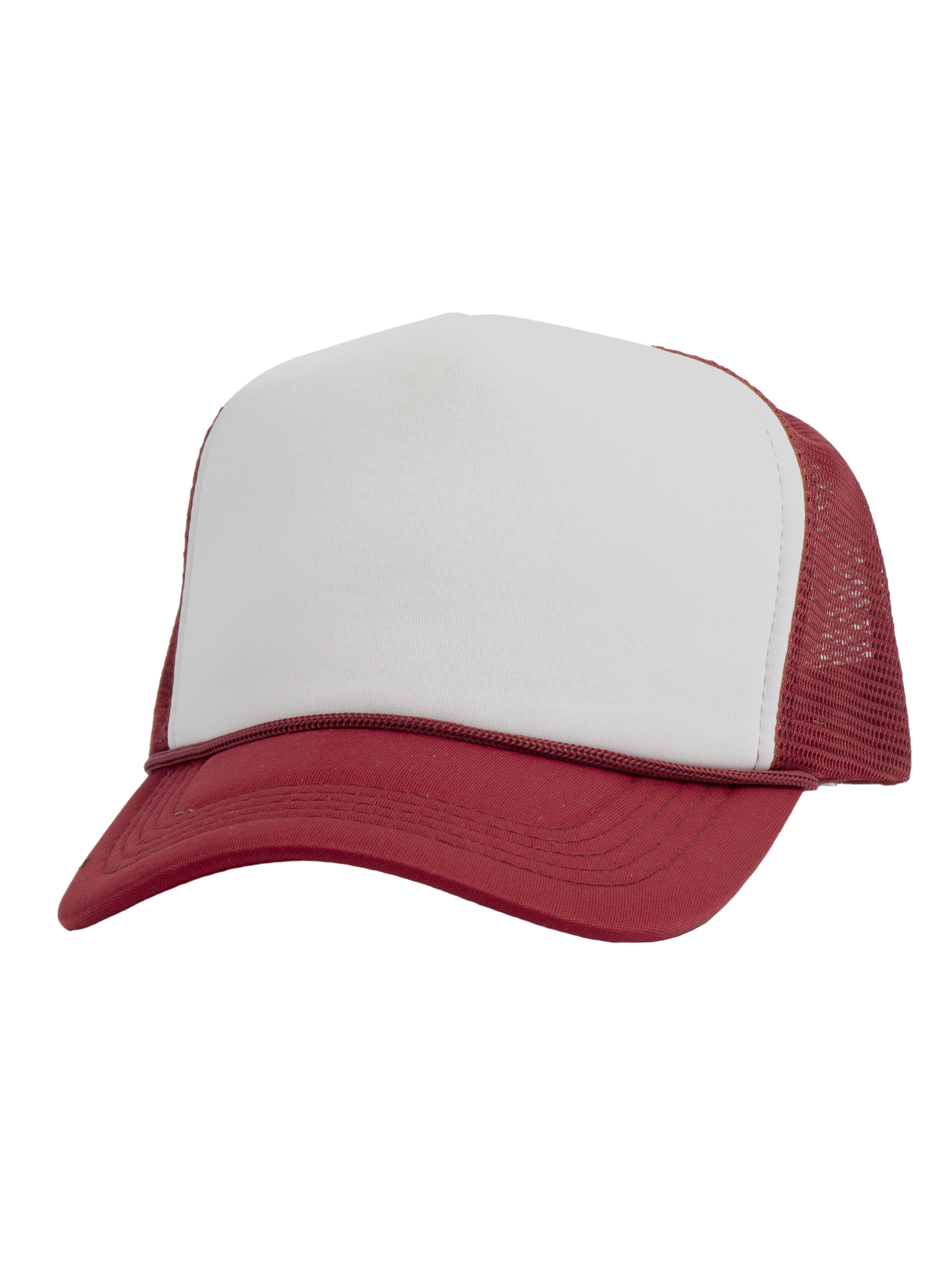 Top Headwear Blank Trucker Hat - Mens Trucker Hats Foam Mesh Snapback  White/Black 
