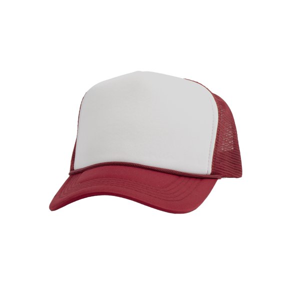 Top Headwear Blank Trucker Hat - Mens Trucker Hats Foam Mesh Snapback White/Wine