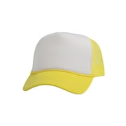 Top Headwear Blank Trucker Hat - Mens Trucker Hats Foam Mesh Snapback White/Yellow