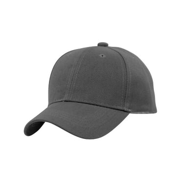 Top Headwear Blank Youth Baseball Adjustable Hook and Loop Hat - Dark Grey