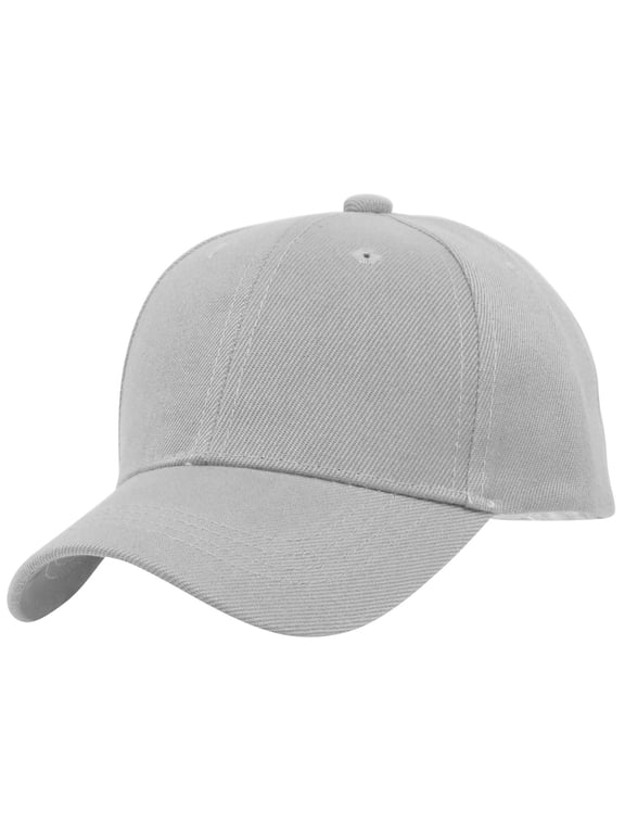 Top Headwear Blank Youth Baseball Adjustable Hook and Loop Hat - Grey