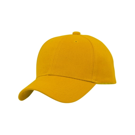 Top Headwear Blank Youth Baseball Adjustable Hook and Loop Hat - Yellow