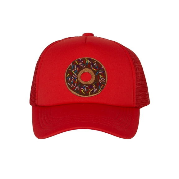 Top Headwear Boys Girls Donut Hat - Youth Snapback Trucker Cap, Red