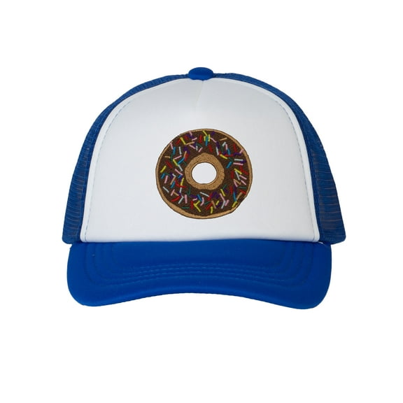 Top Headwear Boys Girls Donut Hat - Youth Snapback Trucker Cap, Royal/White
