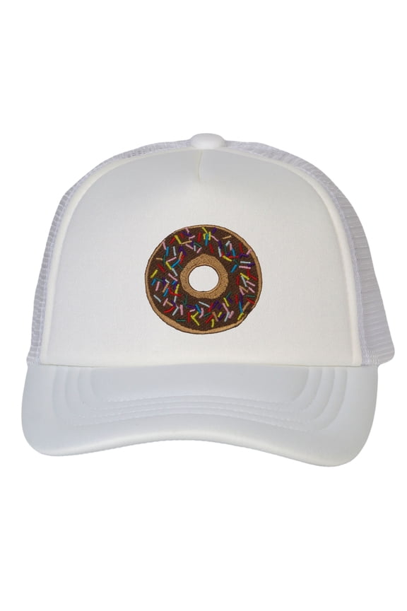 Top Headwear Boys Girls Donut Hat - Youth Snapback Trucker Cap, White