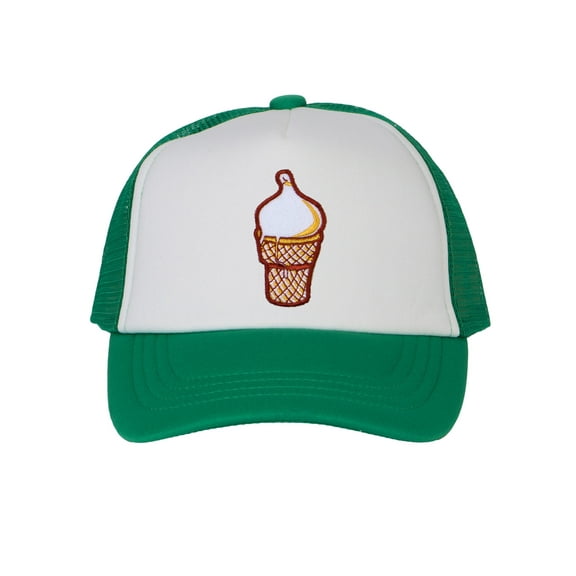 Top Headwear Boys Girls Ice Cream Hat - Youth Snapback Trucker Cap, Green/White